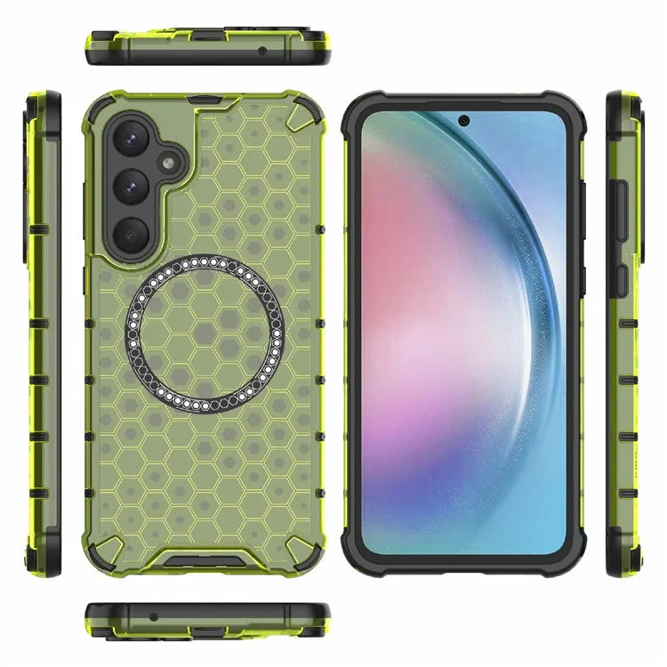 For Samsung Galaxy A55 5G Case Honeycomb Heat Dissipation TPU+PC Magnetic Phone Cover