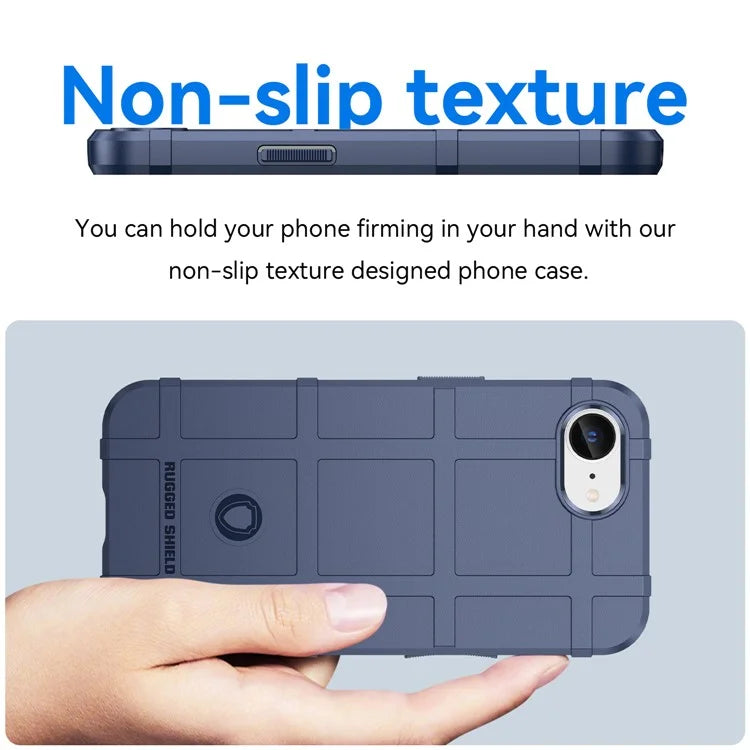 For iPhone SE (2024) Case Square Grid Texture Anti-Fall TPU Phone Cover