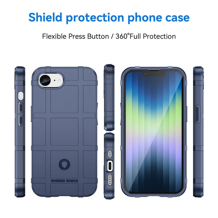 For iPhone SE (2024) Case Square Grid Texture Anti-Fall TPU Phone Cover