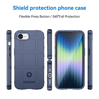 For iPhone SE (2024) Case Square Grid Texture Anti-Fall TPU Phone Cover