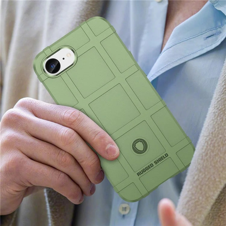 For iPhone SE (2024) Case Square Grid Texture Anti-Fall TPU Phone Cover