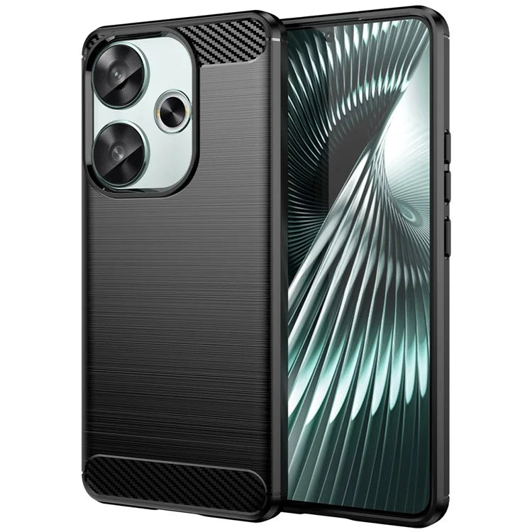 For Xiaomi Poco F6 5G / Redmi Turbo 3 5G Case Carbon Fiber Texture TPU Slim Phone Cover