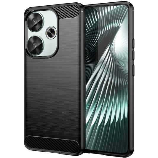 For Xiaomi Redmi Turbo 3 5G / Poco F6 5G Case Carbon Fiber Texture Shockproof Brushed TPU Phone Cover