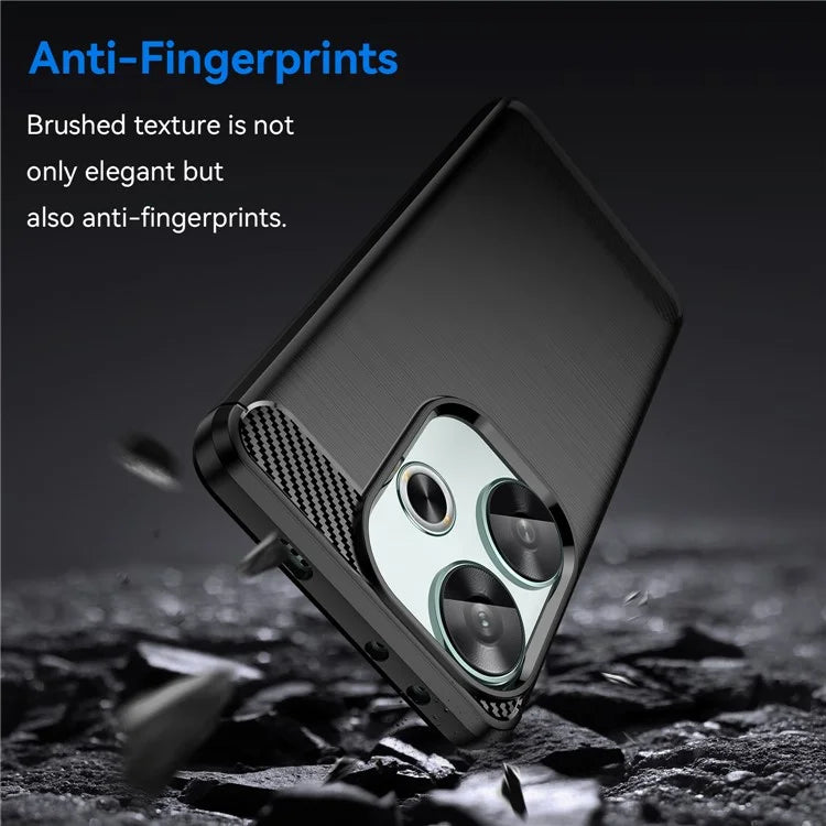 For Xiaomi Redmi Turbo 3 5G / Poco F6 5G Case Carbon Fiber Texture Shockproof Brushed TPU Phone Cover