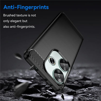 For Xiaomi Redmi Turbo 3 5G / Poco F6 5G Case Carbon Fiber Texture Shockproof Brushed TPU Phone Cover
