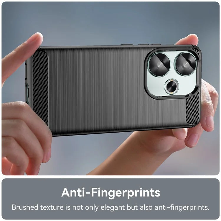 For Xiaomi Redmi Turbo 3 5G / Poco F6 5G Case Carbon Fiber Texture Shockproof Brushed TPU Phone Cover
