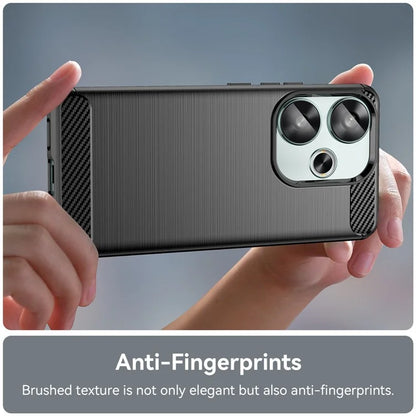 For Xiaomi Redmi Turbo 3 5G / Poco F6 5G Case Carbon Fiber Texture Shockproof Brushed TPU Phone Cover