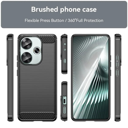 For Xiaomi Redmi Turbo 3 5G / Poco F6 5G Case Carbon Fiber Texture Shockproof Brushed TPU Phone Cover