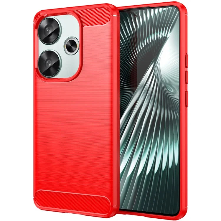 For Xiaomi Redmi Turbo 3 5G / Poco F6 5G Case Carbon Fiber Texture Shockproof Brushed TPU Phone Cover