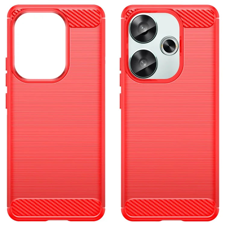 For Xiaomi Redmi Turbo 3 5G / Poco F6 5G Case Carbon Fiber Texture Shockproof Brushed TPU Phone Cover