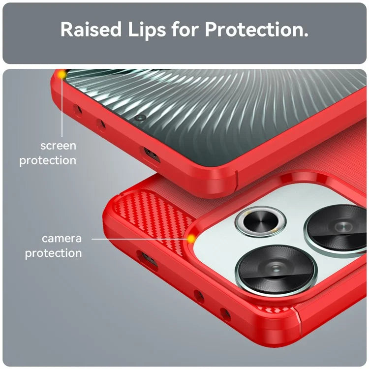 For Xiaomi Redmi Turbo 3 5G / Poco F6 5G Case Carbon Fiber Texture Shockproof Brushed TPU Phone Cover