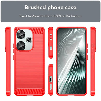 For Xiaomi Redmi Turbo 3 5G / Poco F6 5G Case Carbon Fiber Texture Shockproof Brushed TPU Phone Cover