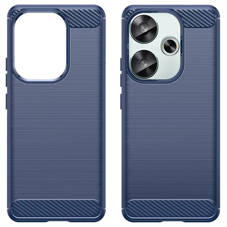 For Xiaomi Redmi Turbo 3 5G / Poco F6 5G Case Carbon Fiber Texture Shockproof Brushed TPU Phone Cover