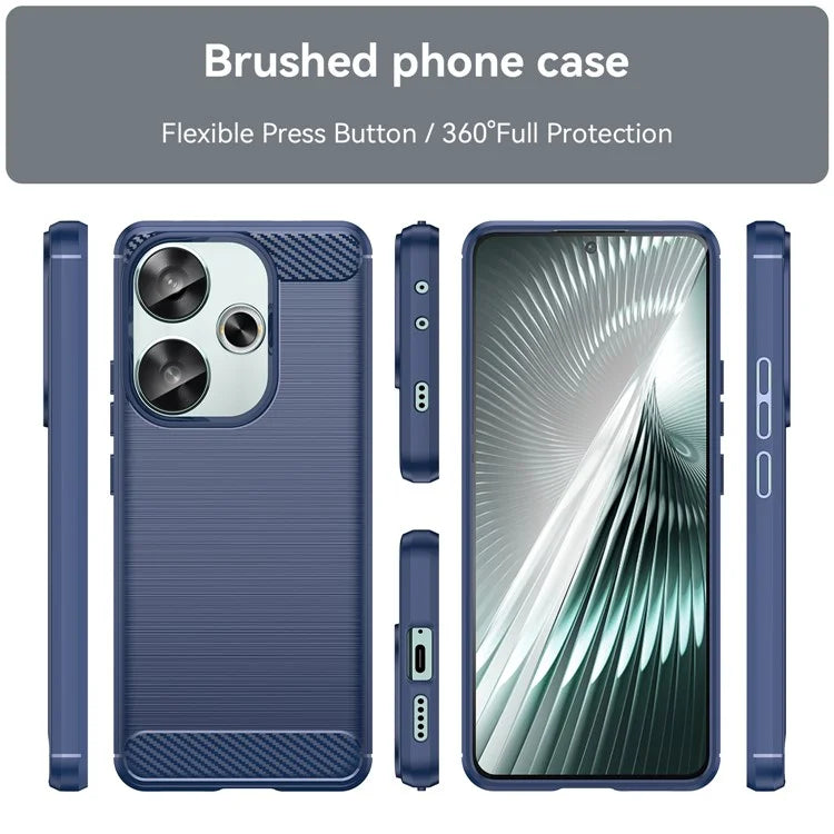For Xiaomi Redmi Turbo 3 5G / Poco F6 5G Case Carbon Fiber Texture Shockproof Brushed TPU Phone Cover