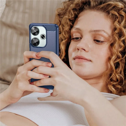 For Xiaomi Redmi Turbo 3 5G / Poco F6 5G Case Carbon Fiber Texture Shockproof Brushed TPU Phone Cover
