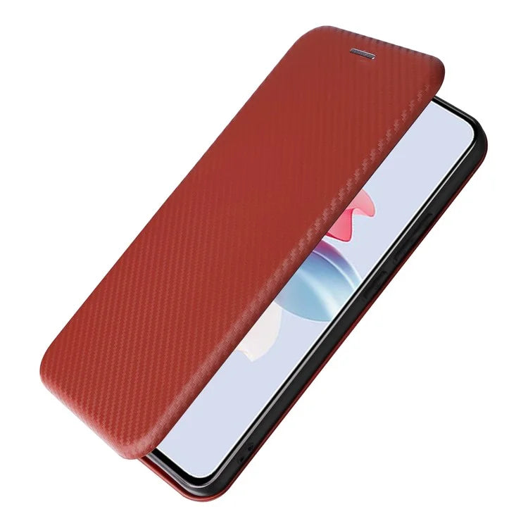 For Oppo Reno11 F 5G Phone Case Magnetic Carbon Fiber Texture Leather Flip Cover Full Protection