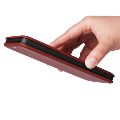 For Oppo Reno11 F 5G Phone Case Magnetic Carbon Fiber Texture Leather Flip Cover Full Protection