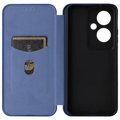 For Oppo Reno11 F 5G Phone Case Magnetic Carbon Fiber Texture Leather Flip Cover Full Protection