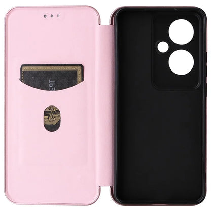 For Oppo Reno11 F 5G Phone Case Magnetic Carbon Fiber Texture Leather Flip Cover Full Protection