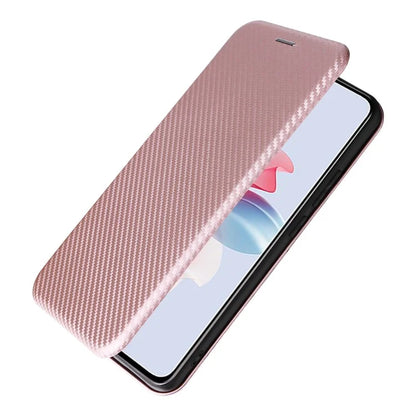For Oppo Reno11 F 5G Phone Case Magnetic Carbon Fiber Texture Leather Flip Cover Full Protection