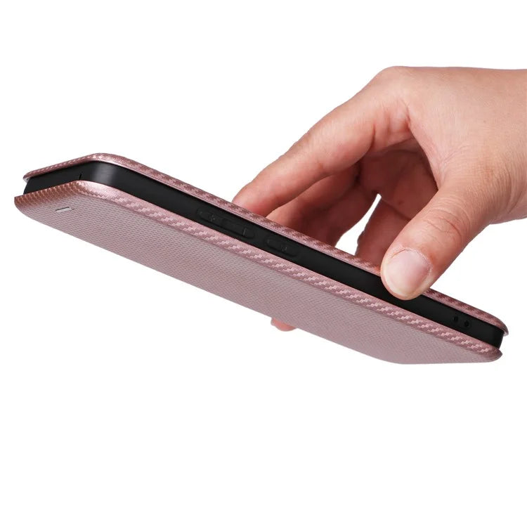 For Oppo Reno11 F 5G Phone Case Magnetic Carbon Fiber Texture Leather Flip Cover Full Protection