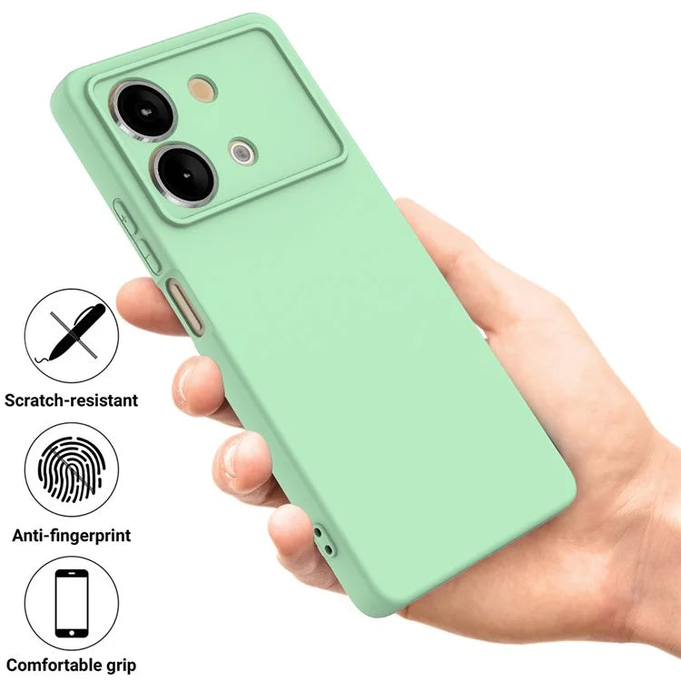 For Xiaomi Poco X6 Neo 5G / Redmi Note 13R Pro 5G Case Liquid Silicone Anti-Scratch Phone Cover with Strap