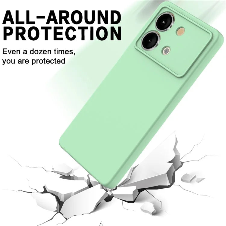 For Xiaomi Poco X6 Neo 5G / Redmi Note 13R Pro 5G Case Liquid Silicone Anti-Scratch Phone Cover with Strap