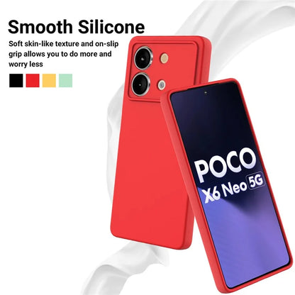 For Xiaomi Poco X6 Neo 5G / Redmi Note 13R Pro 5G Case Liquid Silicone Anti-Scratch Phone Cover with Strap