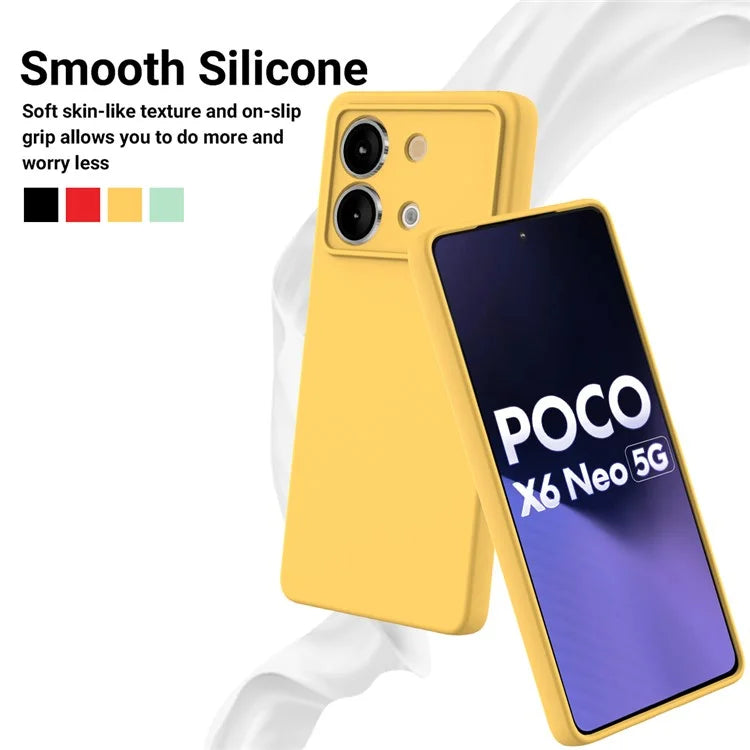 For Xiaomi Poco X6 Neo 5G / Redmi Note 13R Pro 5G Case Liquid Silicone Anti-Scratch Phone Cover with Strap