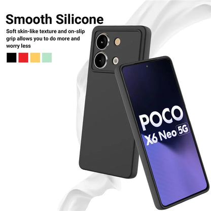For Xiaomi Poco X6 Neo 5G / Redmi Note 13R Pro 5G Case Liquid Silicone Anti-Scratch Phone Cover with Strap