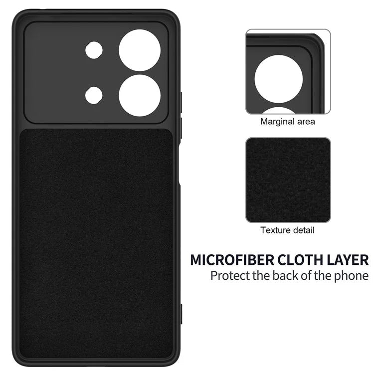 For Xiaomi Poco X6 Neo 5G / Redmi Note 13R Pro 5G Case Liquid Silicone Anti-Scratch Phone Cover with Strap