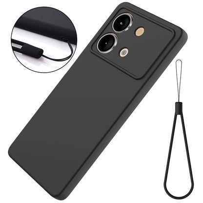 For Xiaomi Poco X6 Neo 5G / Redmi Note 13R Pro 5G Case Liquid Silicone Anti-Scratch Phone Cover with Strap