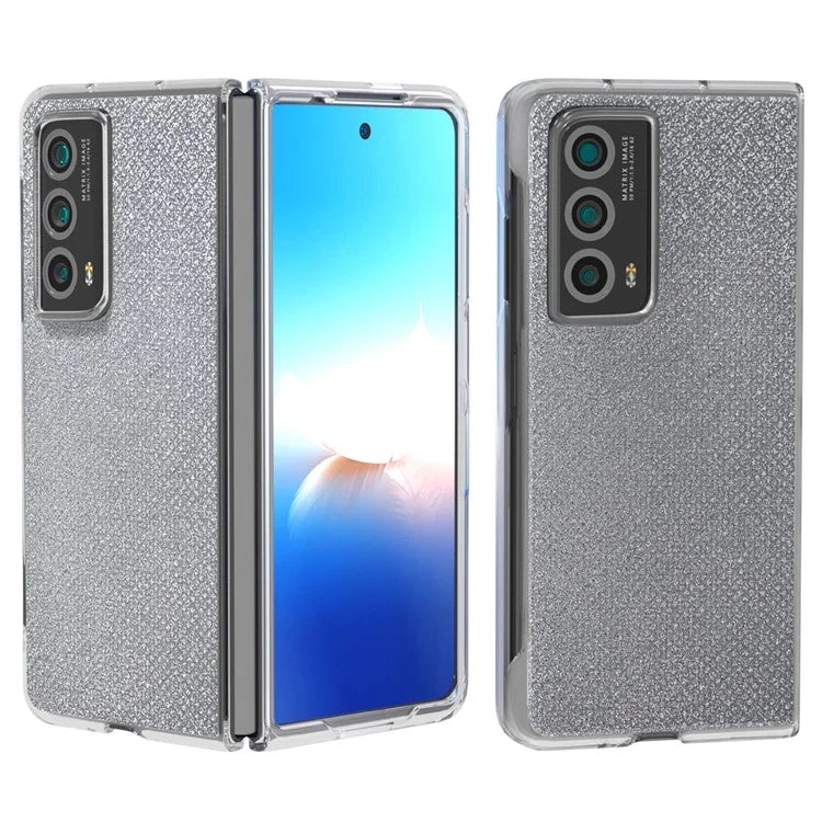 For Honor Magic Vs2 5G Case Rhinestone Texture Leather+PC Anti-Fingerprint Phone Cover