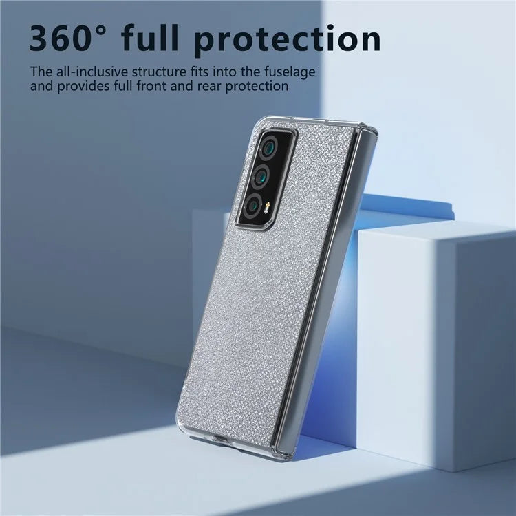 For Honor Magic Vs2 5G Case Rhinestone Texture Leather+PC Anti-Fingerprint Phone Cover