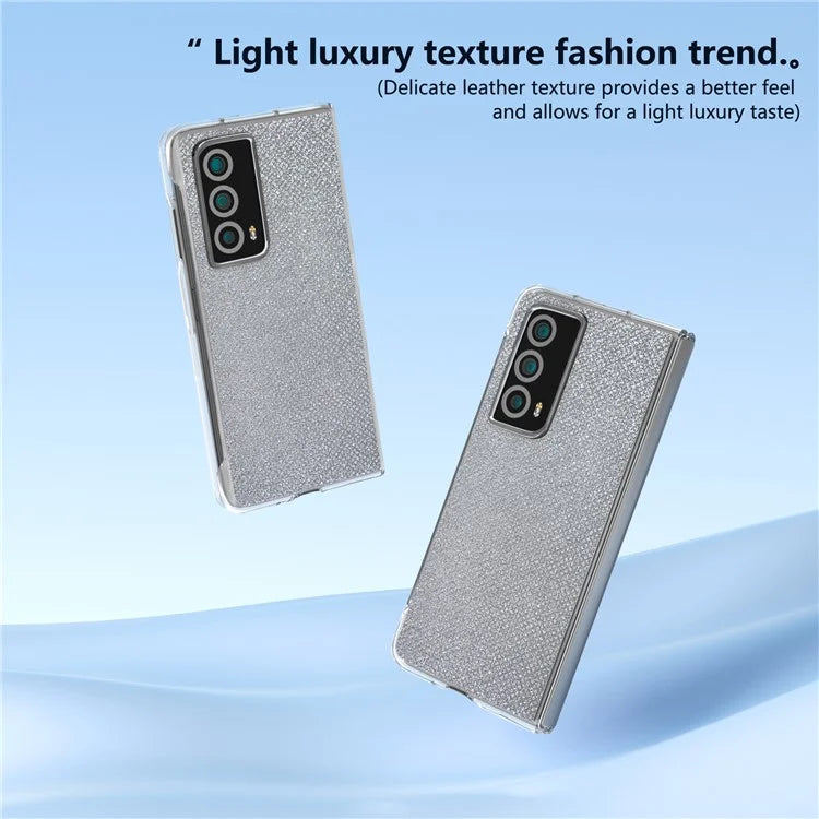 For Honor Magic Vs2 5G Case Rhinestone Texture Leather+PC Anti-Fingerprint Phone Cover