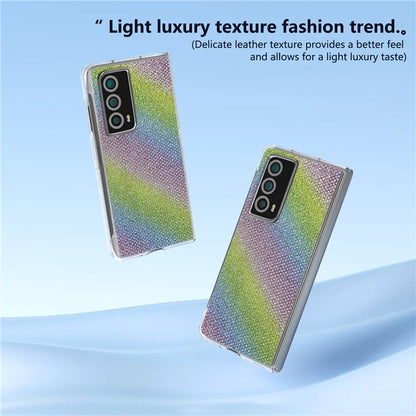 For Honor Magic Vs2 5G Case Rhinestone Texture Leather+PC Anti-Fingerprint Phone Cover