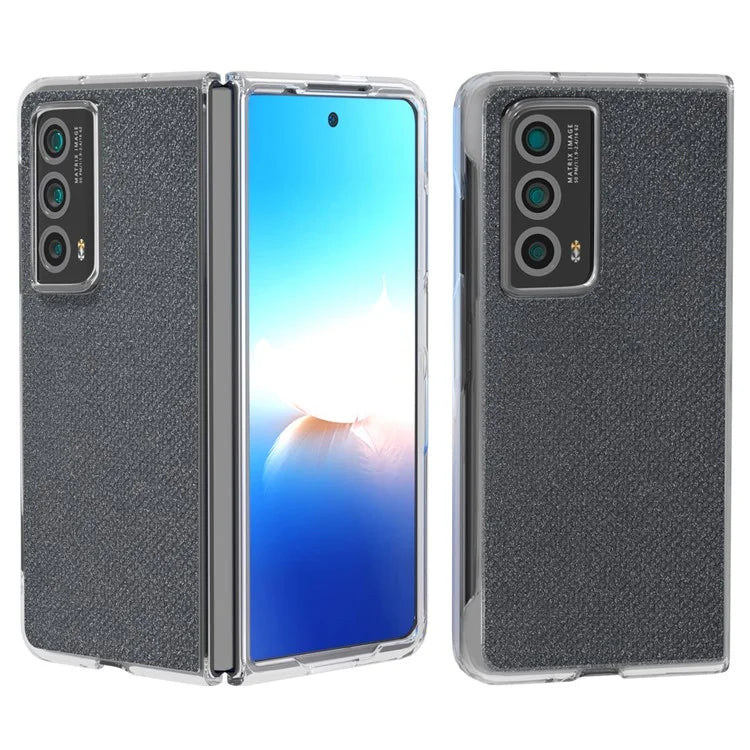 For Honor Magic Vs2 5G Case Rhinestone Texture Leather+PC Anti-Fingerprint Phone Cover