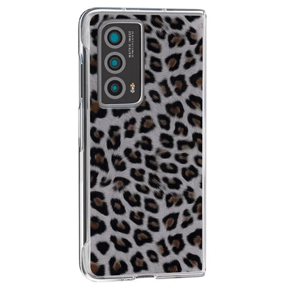 For Honor Magic Vs2 5G Case Non-Slip Grip Leopard Pattern Leather+PC Phone Cover