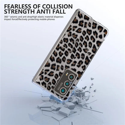 For Honor Magic Vs2 5G Case Non-Slip Grip Leopard Pattern Leather+PC Phone Cover