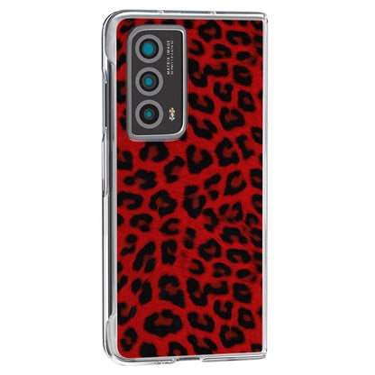 For Honor Magic Vs2 5G Case Non-Slip Grip Leopard Pattern Leather+PC Phone Cover