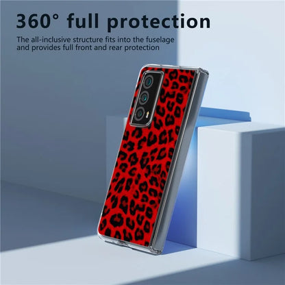For Honor Magic Vs2 5G Case Non-Slip Grip Leopard Pattern Leather+PC Phone Cover
