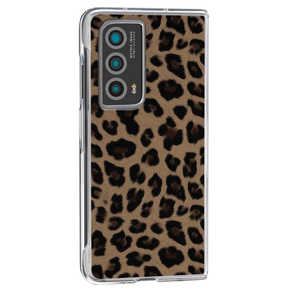 For Honor Magic Vs2 5G Case Non-Slip Grip Leopard Pattern Leather+PC Phone Cover