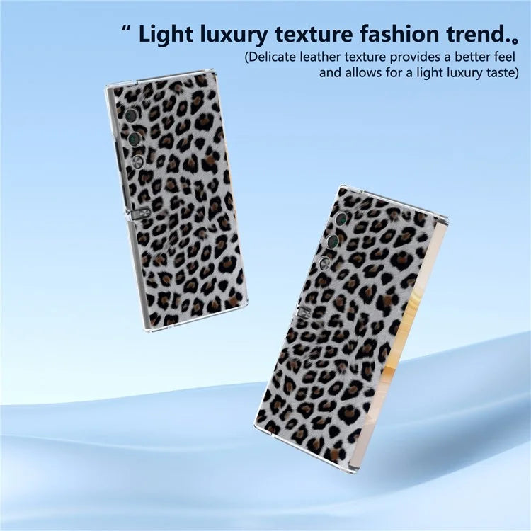 For Honor V Purse Case Leopard Pattern Leather+PC Matte Edge Protective Phone Cover