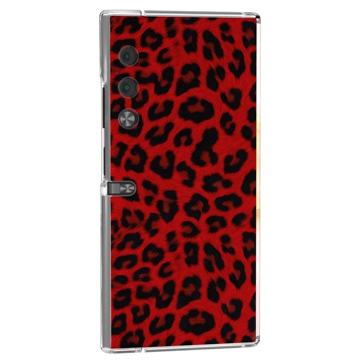 For Honor V Purse Case Leopard Pattern Leather+PC Matte Edge Protective Phone Cover