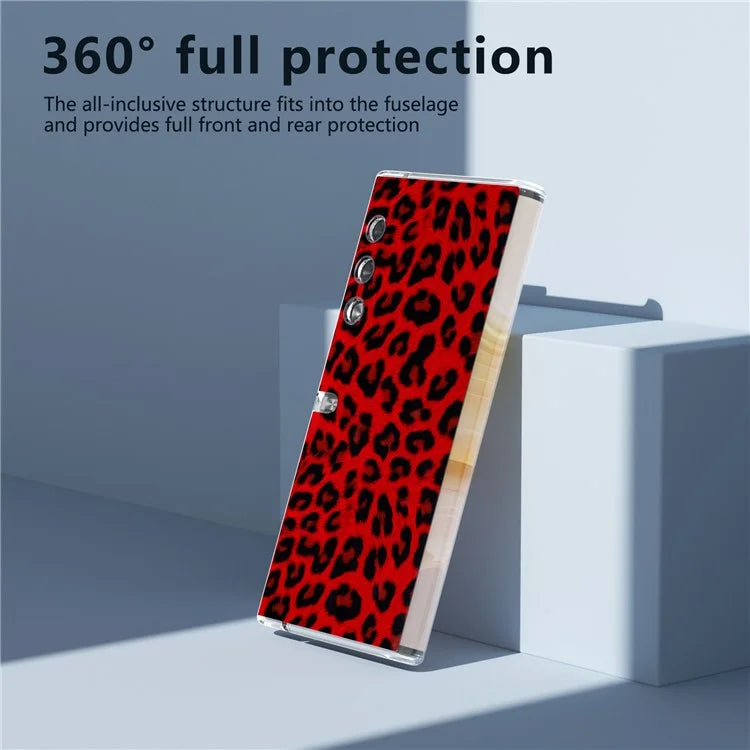 For Honor V Purse Case Leopard Pattern Leather+PC Matte Edge Protective Phone Cover