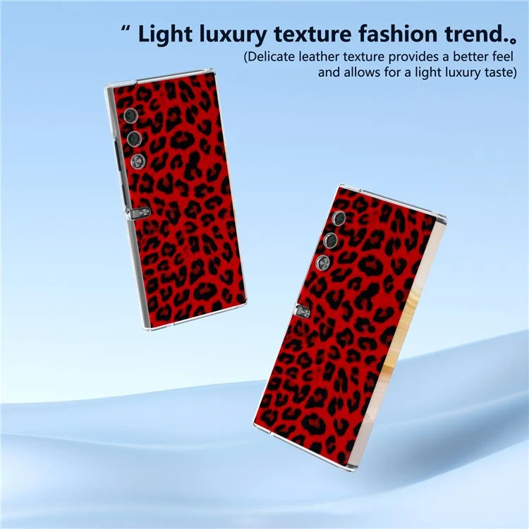 For Honor V Purse Case Leopard Pattern Leather+PC Matte Edge Protective Phone Cover