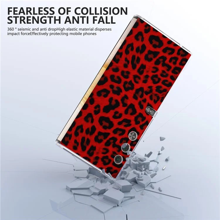 For Honor V Purse Case Leopard Pattern Leather+PC Matte Edge Protective Phone Cover