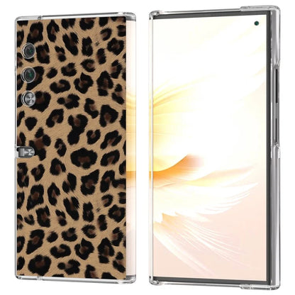 For Honor V Purse Case Leopard Pattern Leather+PC Matte Edge Protective Phone Cover