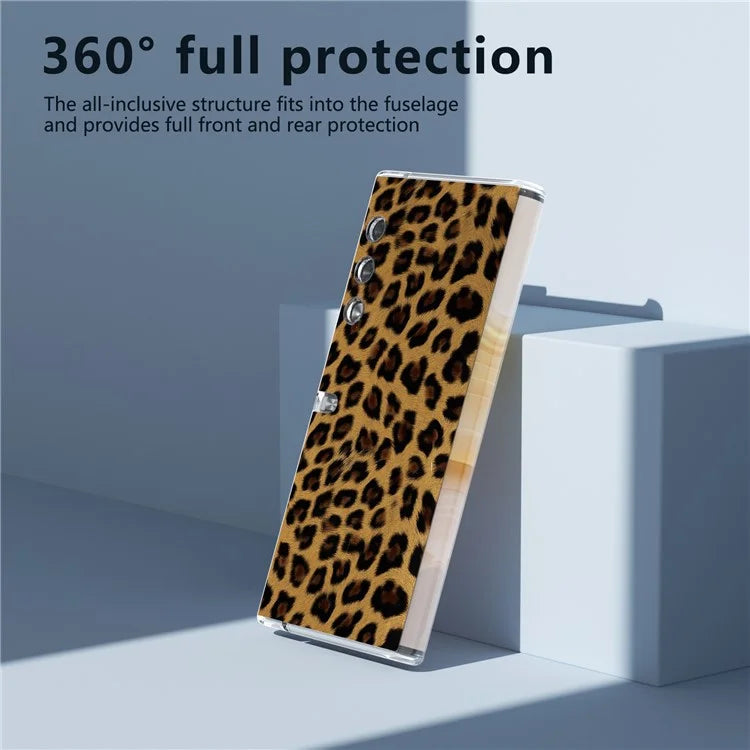 For Honor V Purse Case Leopard Pattern Leather+PC Matte Edge Protective Phone Cover