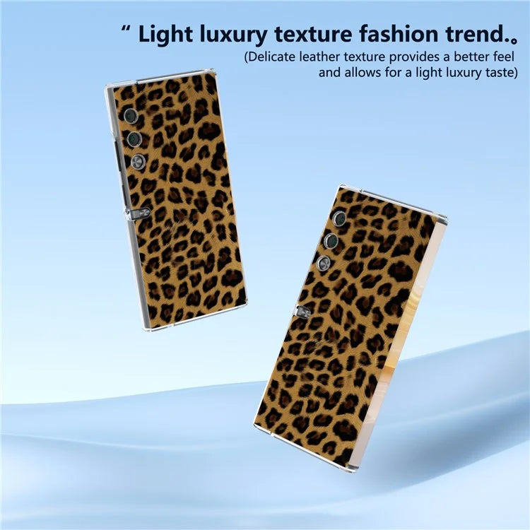 For Honor V Purse Case Leopard Pattern Leather+PC Matte Edge Protective Phone Cover